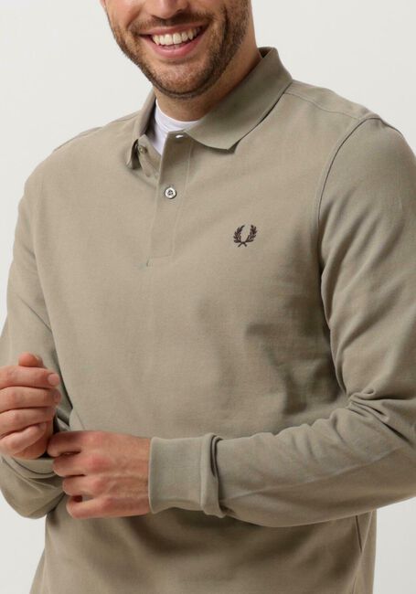 Olijf FRED PERRY Polo LONG SLEEVE PLAIN FRED PERRY SHIRT - large