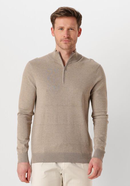 Beige PROFUOMO Trui PULLOVER HALF ZIP - large