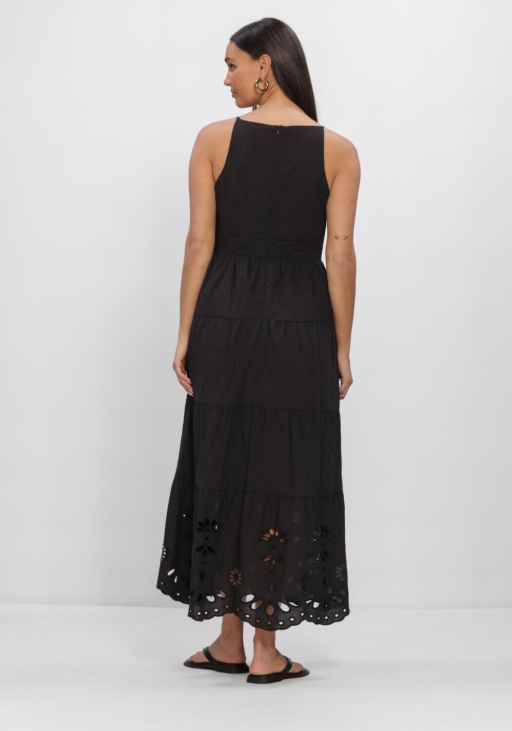 Zwarte Y.A.S. Jurken YASLINE STRAP LONG DRESS - large