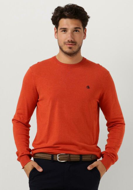 Rode SCOTCH & SODA Trui ESSENTIALS ECOVERO VISCOSE-NYLON CREWNECK PULLOVER - large