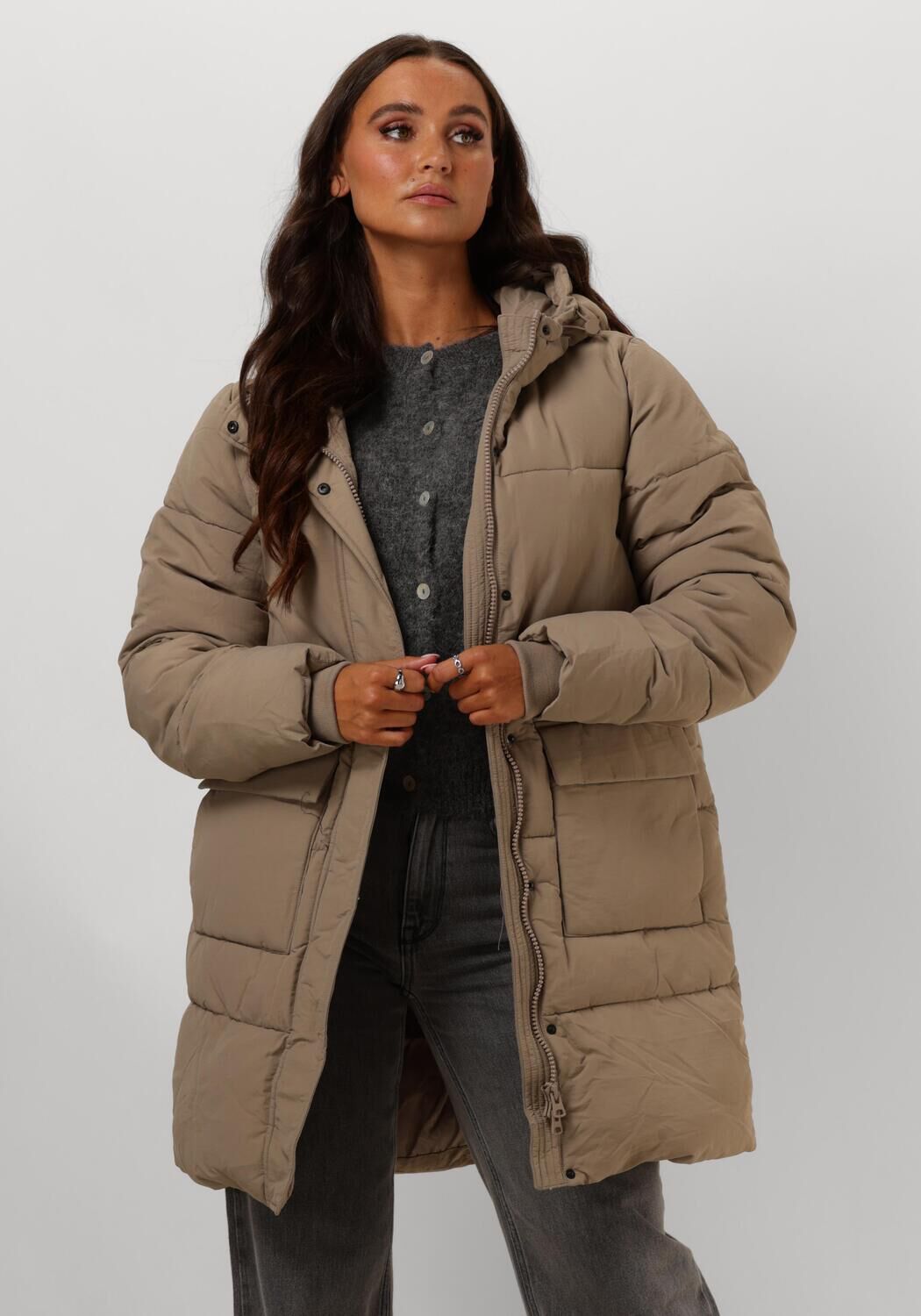 Notre-v Elegante Beige Gewatteerde Jas Beige Dames