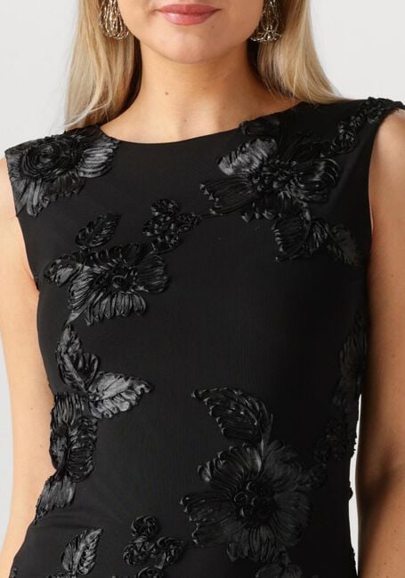 Zwarte NEO NOIR Midi jurk TIRANNA BIG FLOWER MESH DRESS - large