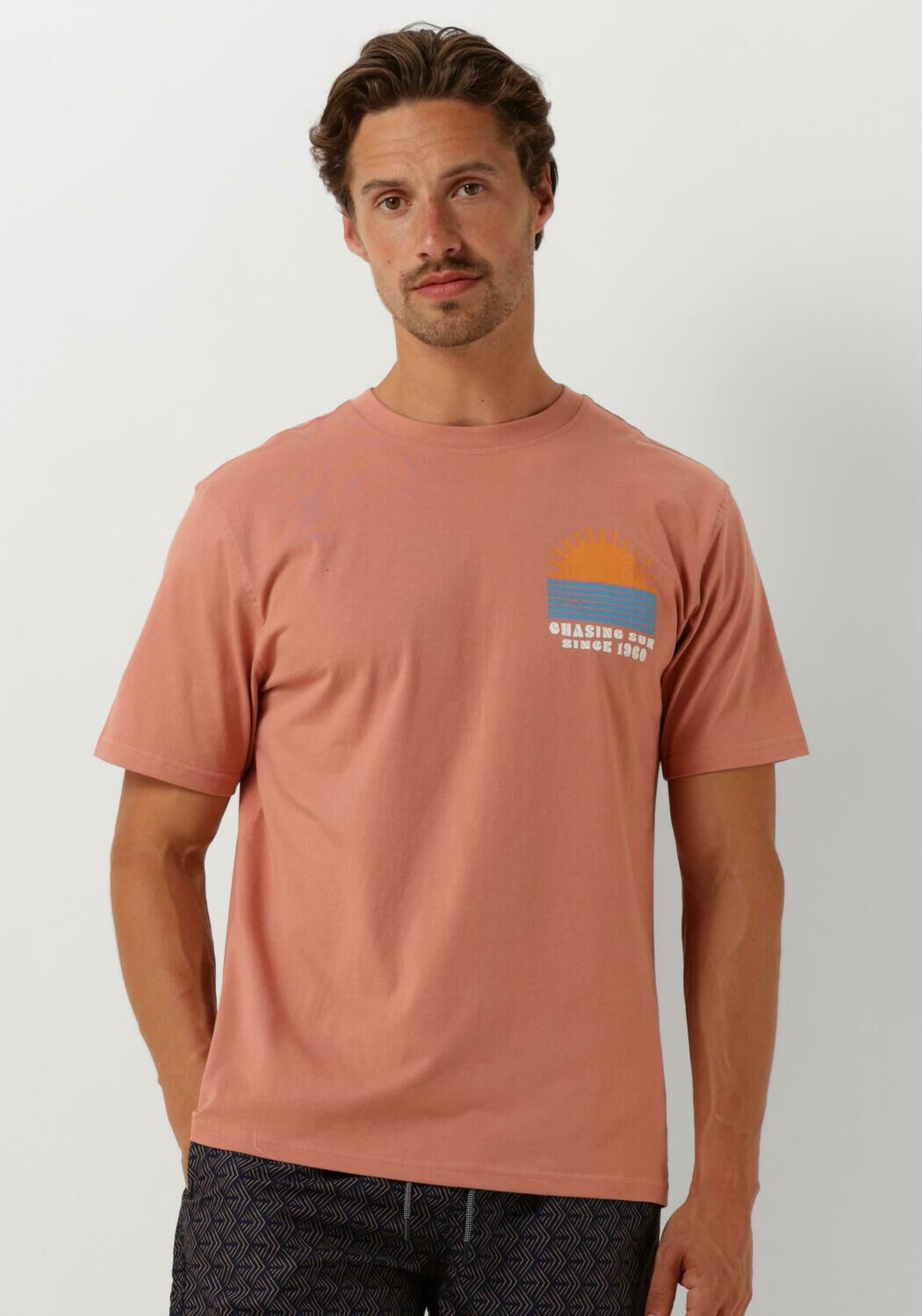 SHIWI Heren Polo's & T-shirts Men Sunset T-shirt Roze