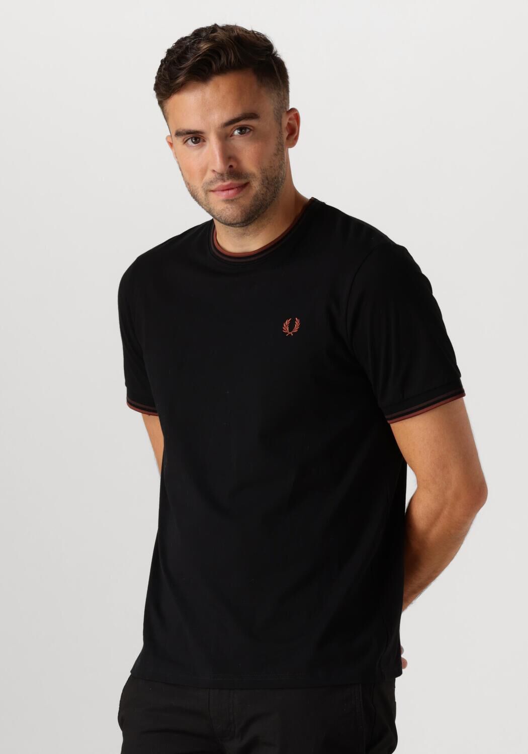 FRED PERRY Heren Polo's & T-shirts Twin Tipped T-shirt Zwart