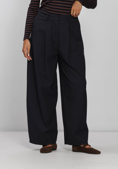 Zwarte BY-BAR Wijde broek FRIDA PINSTRIPE PANTS - large