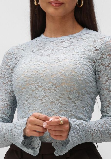 Lichtblauwe NOTRE-V Tops & T-shirts NV-HILLECHIEN LACE TOP - large