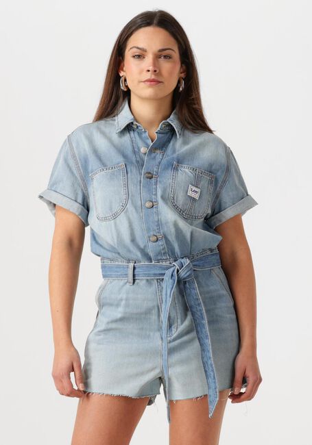 Lichtblauwe LEE Playsuits CHORE SHORTALL - large