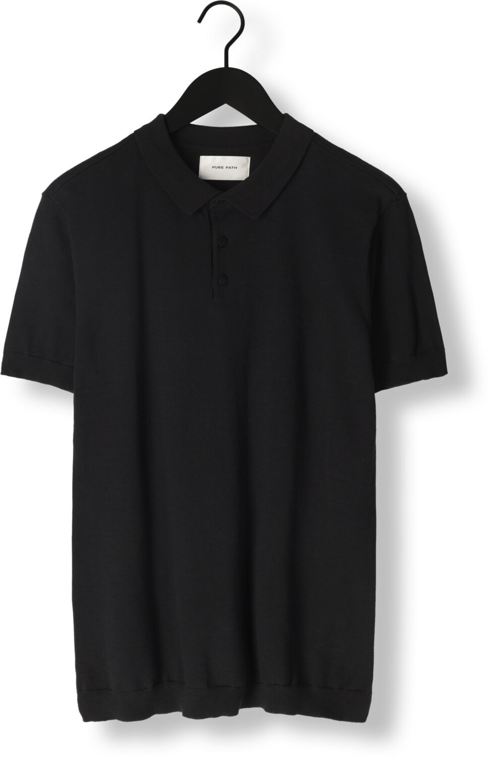PURE PATH Heren Polo's & T-shirts Knit Polo With Chestprint Zwart