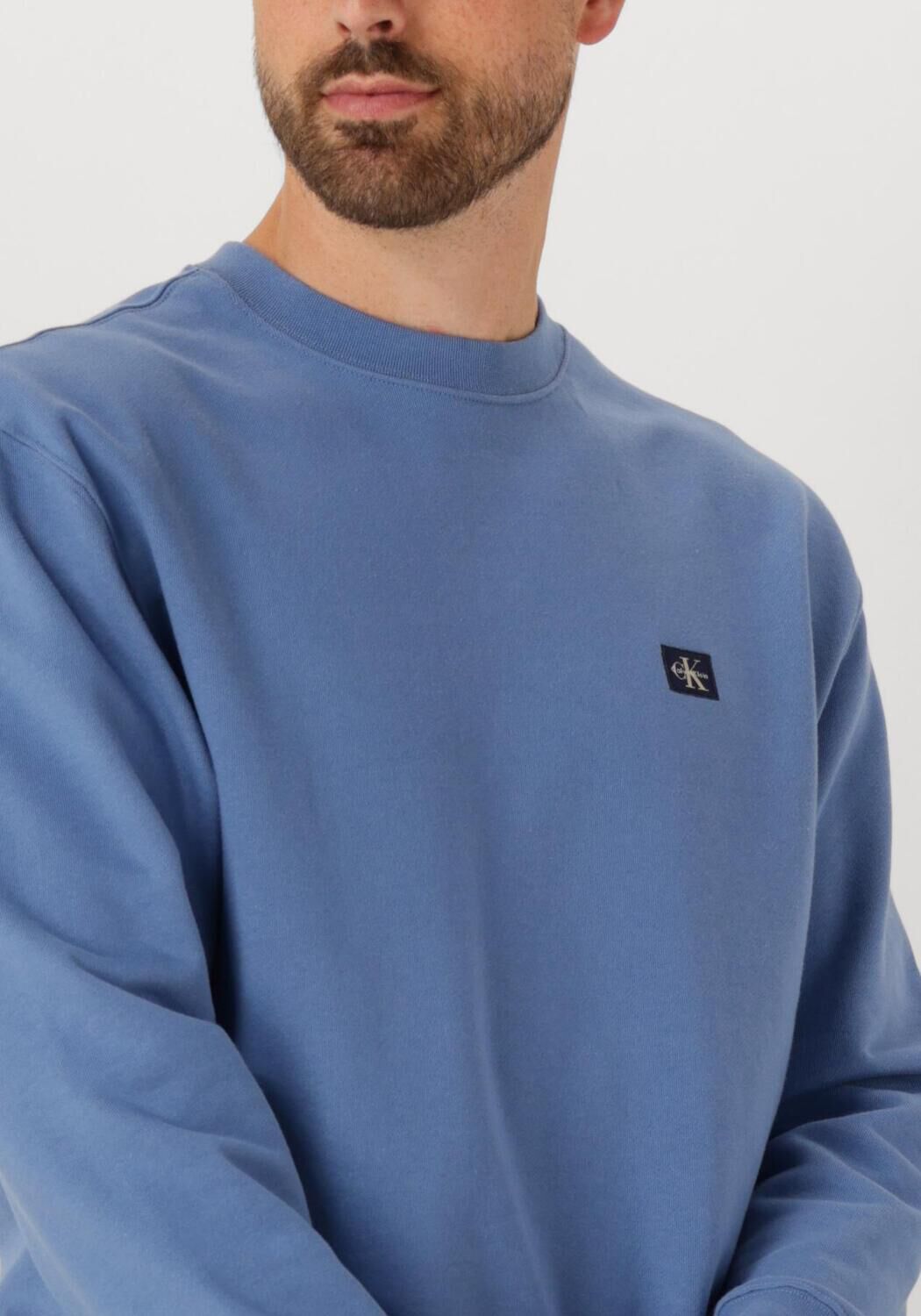CALVIN KLEIN Heren Truien & Vesten Ls Eu Badge 350terry Cn Swtshrt Blauw