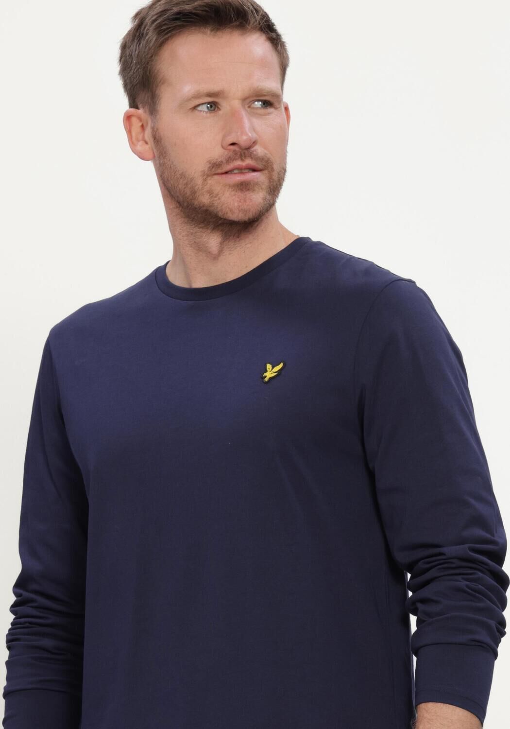 Donkerblauwe LYLE & SCOTT T-shirt PLAIN L/S T-SHIRT - large