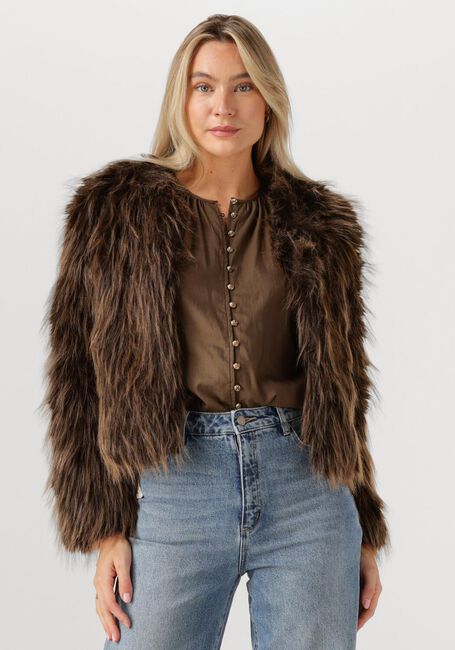 Bruine NUKUS Faux fur jas LORI JACKET - large