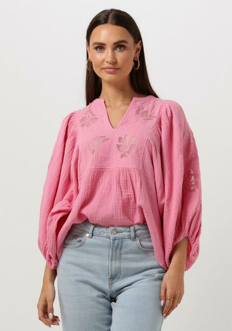 Roze SISSEL EDELBO Blouses EVELYN ORGANIC COTTON TOP - large