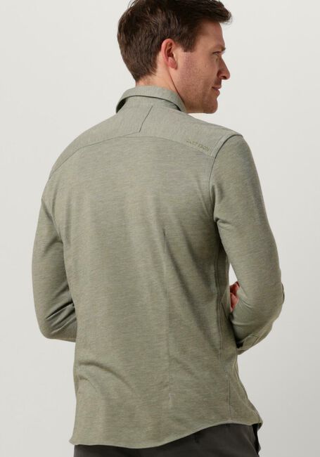 Olijf CAST IRON Casual overhemd LONG SLEEVE SHIRT CF JERSEY PIQUE TEC - large