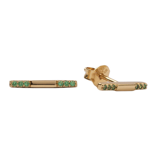 Gouden ATLITW STUDIO Oorbellen BLISS EARRINGS BAR GREEN EMERA - large