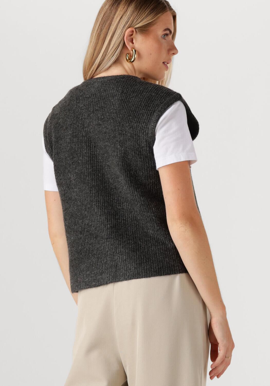 NEO NOIR Dames Truien & Vesten Everest Knit Vest Donkergrijs