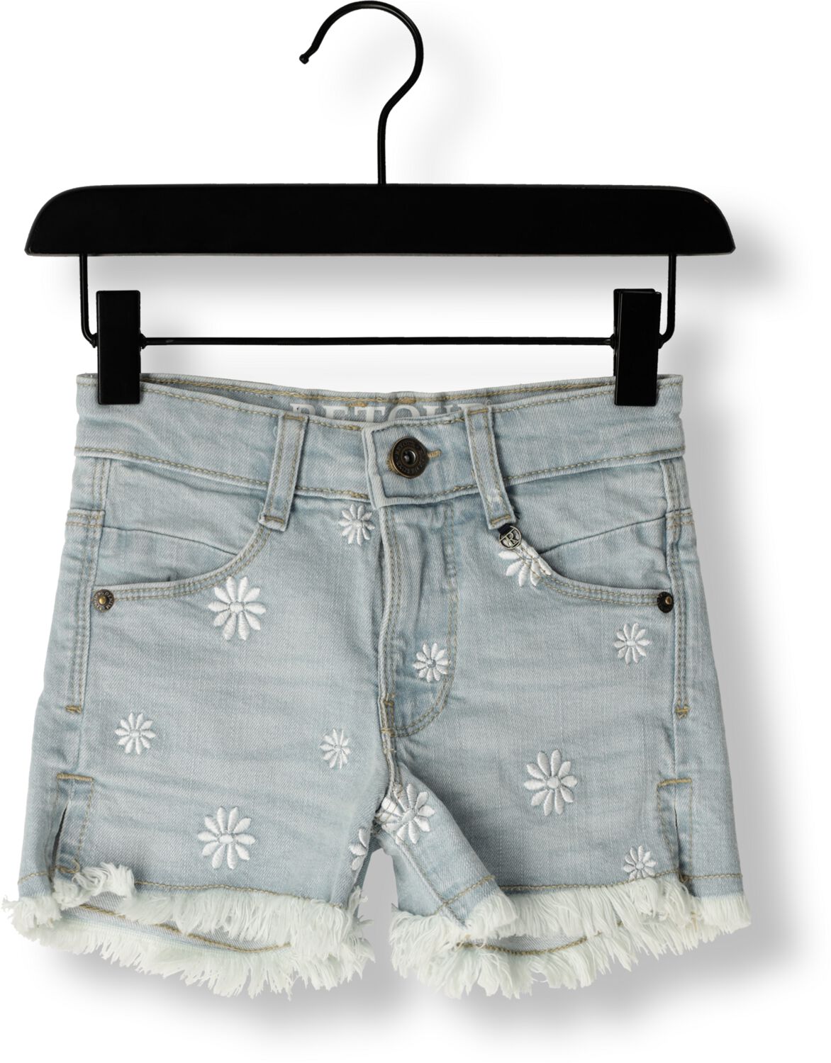 Retour Jeans gebloemde denim short Mette light blue denim Korte broek Blauw Meisjes Stretchdenim 152