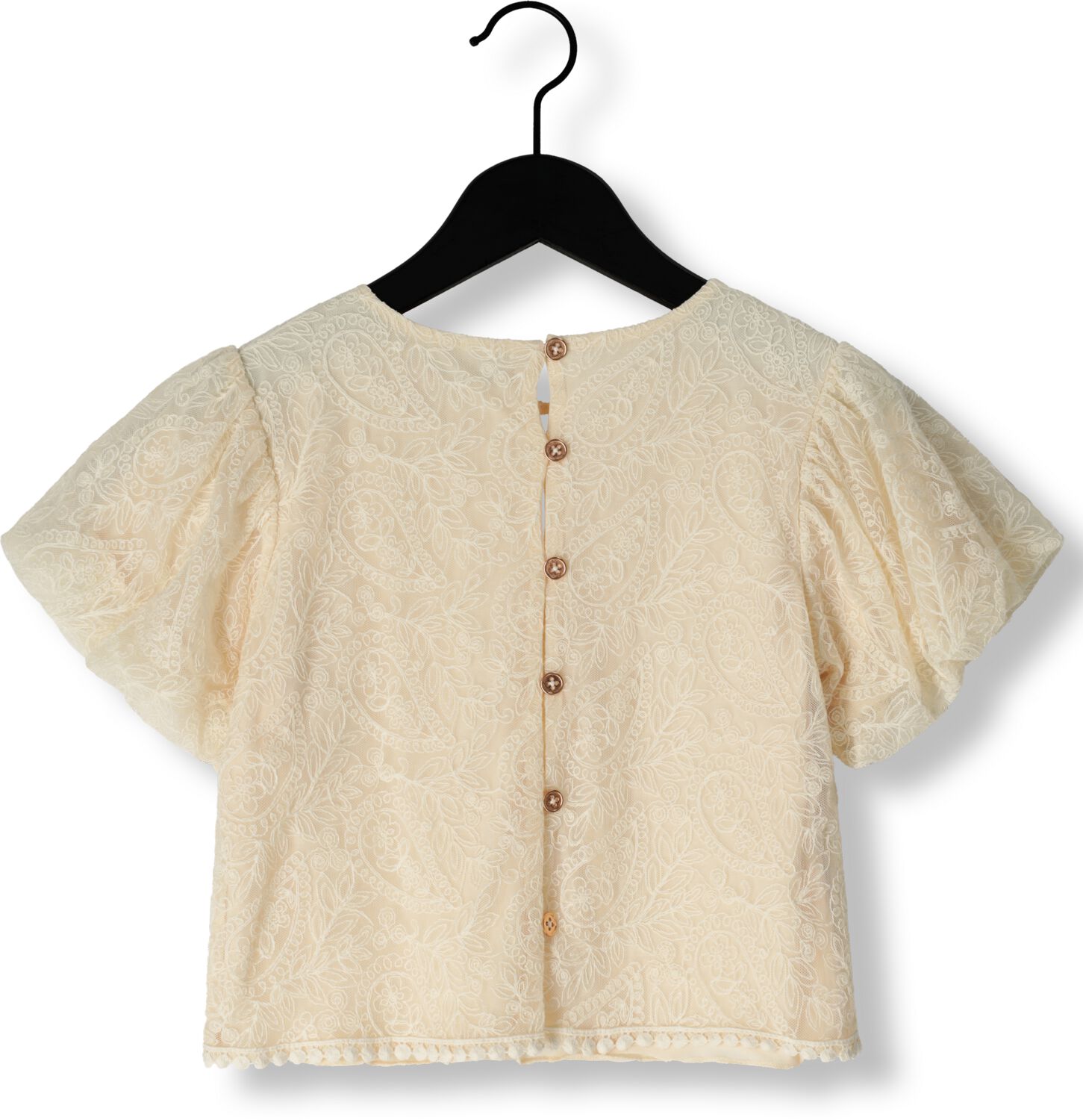 NONO Meisjes Blouses Tessy Mesh Blouse Ecru