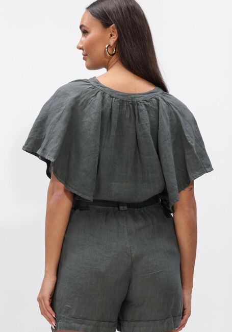 Donkergroene BY-BAR Top VINA LINNEN BLOUSE - large