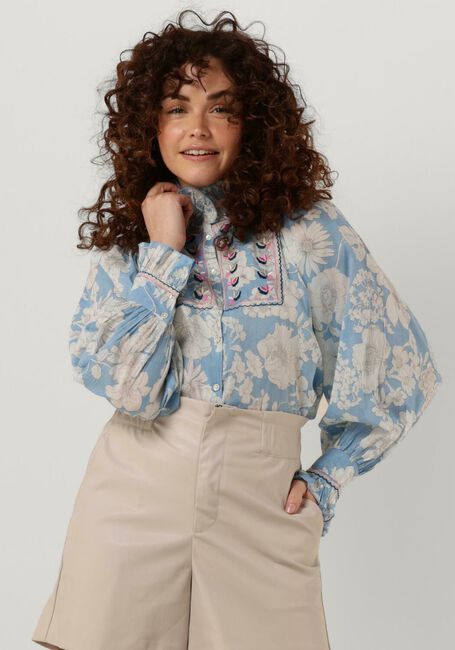 Lichtblauwe ANTIK BATIK Blouses PEONY BLOUSE - large