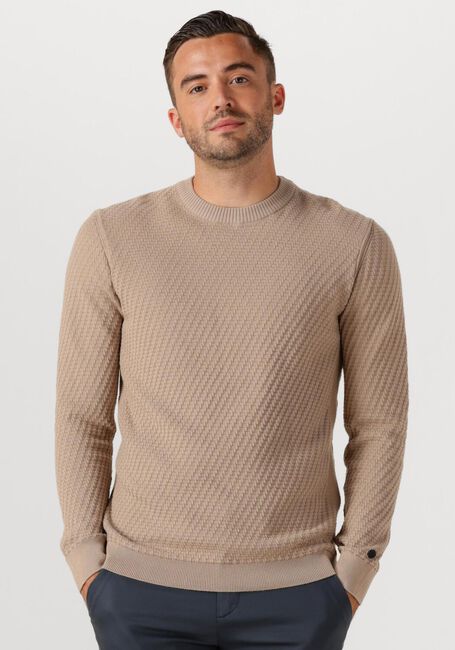 Beige CAST IRON Trui REGULAR FIT COTTON STRETCH STRUCTURE - large