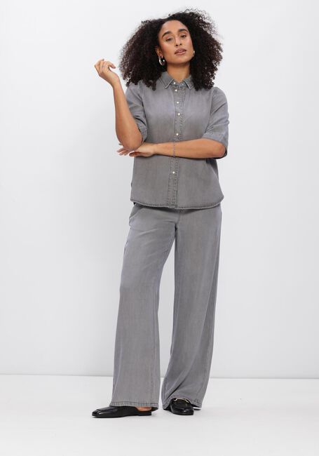 Grijze OBJECT Wide jeans OBJFRAME LISA WIDE MW PANTS - large