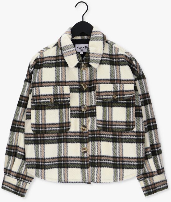 NA-KD CHECKED CHEST POCKET OVERSHIRT - large
