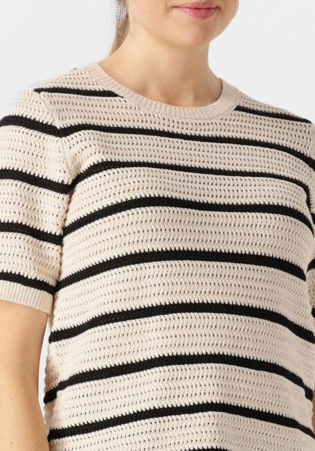 Zwarte SELECTED FEMME T-shirt SLFVINNA SS STRUCTURE KNIT O-NECK - large