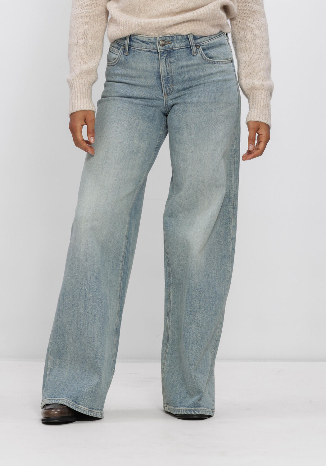 Lichtblauwe LEE Wide jeans HOPE - large