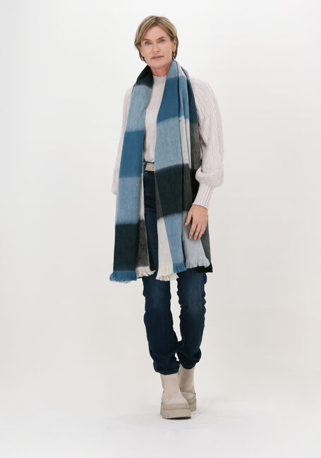Blauwe ALPACA LOCA Sjaal SCARF BLOCKED - large