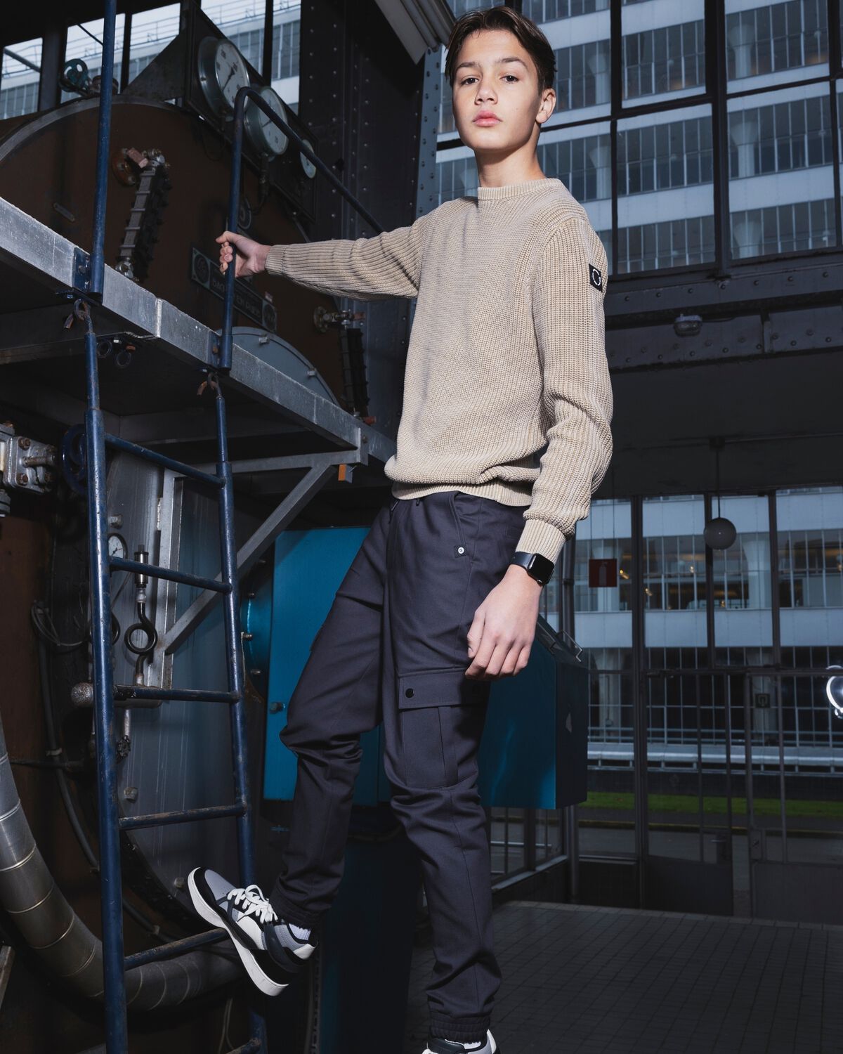 Grijze RELLIX Cargobroeken TECH FANCY CARGO PANTS - large