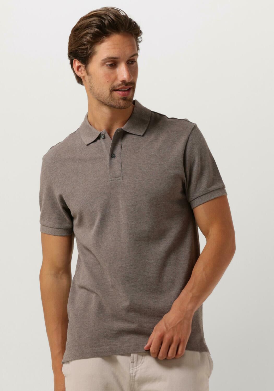 PROFUOMO Heren Polo's & T-shirts Polo Short Sleeve Taupe