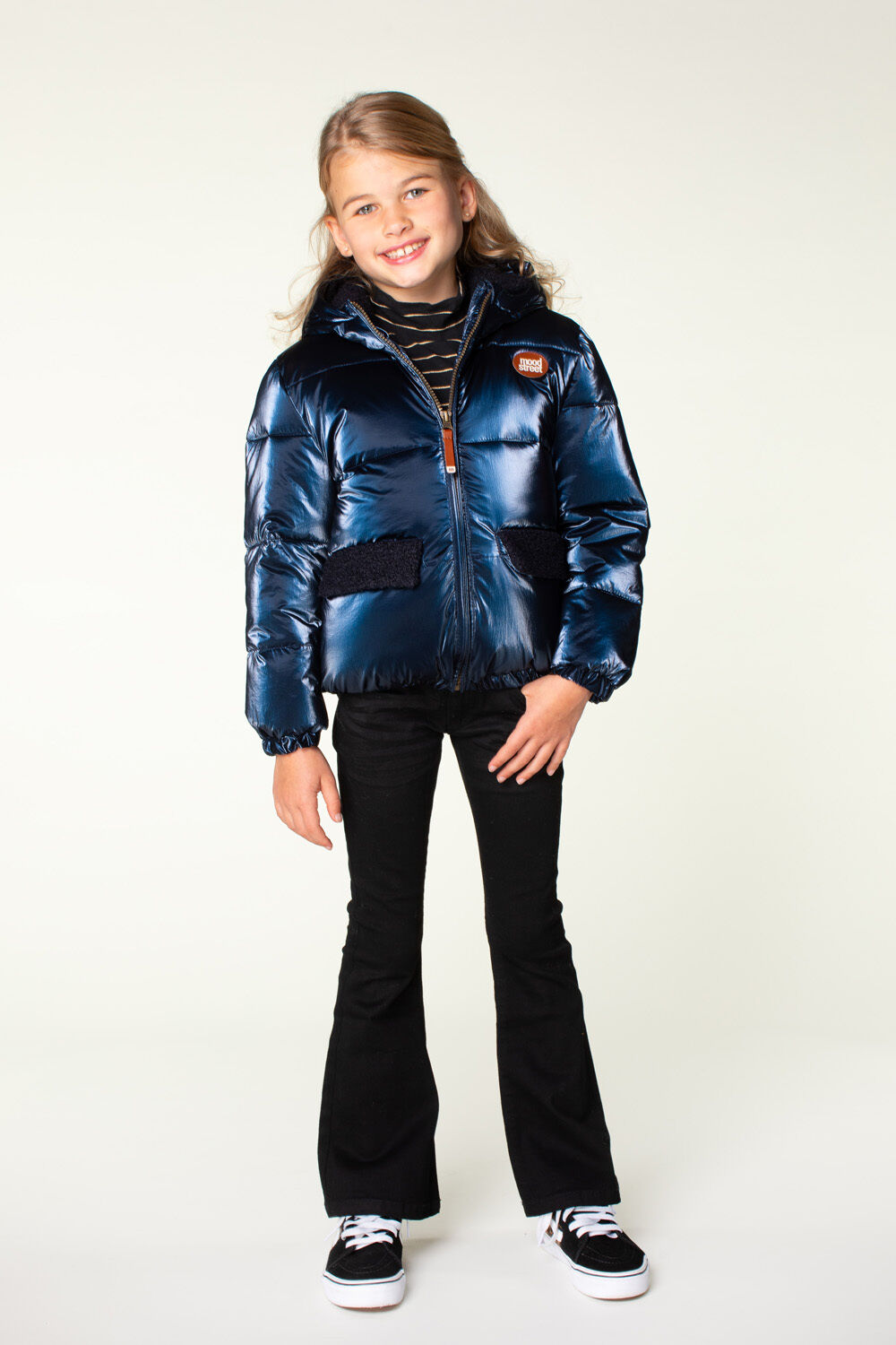 Blauwe MOODSTREET Gewatteerde jas WINTERJACKET JULIE - large