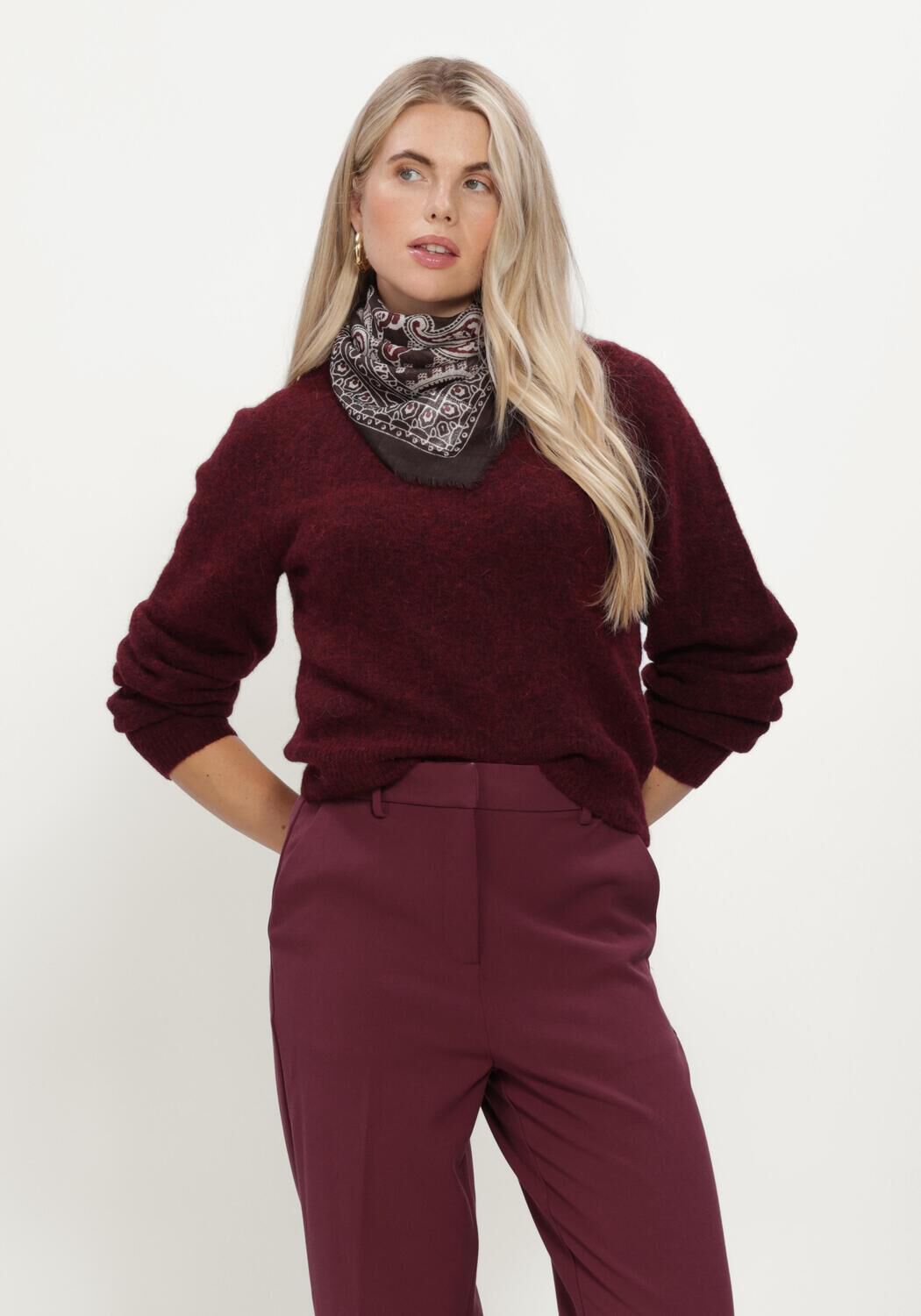 Y.A.S. YAS Dames Truien & Vesten Yasjohi Ls Wool Blend Pullover Bordeaux