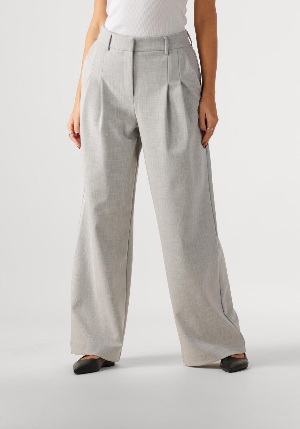 MSCH Copenhagen Wide leg bandplooibroek met steekzakken model 'Henrike'