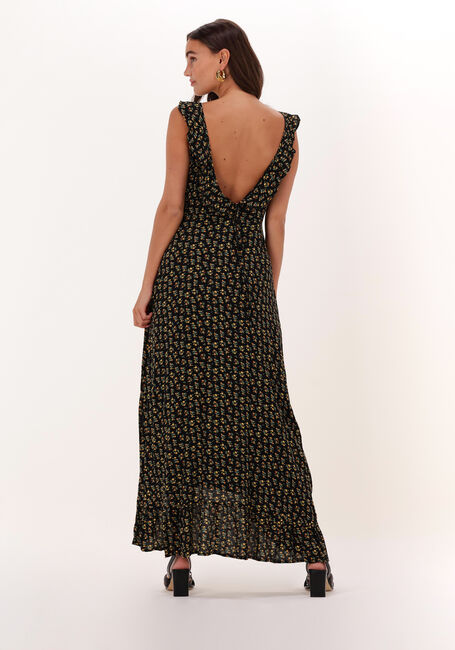 Zwarte COLOURFUL REBEL Maxi jurk ESME SMALL FLOWER SLEEVELESS BUTTON DOWN DRESS - large