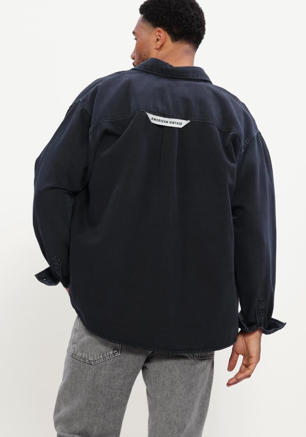 Donkergrijze AMERICAN VINTAGE Overshirt LYCAZ OVERSHIRT - large