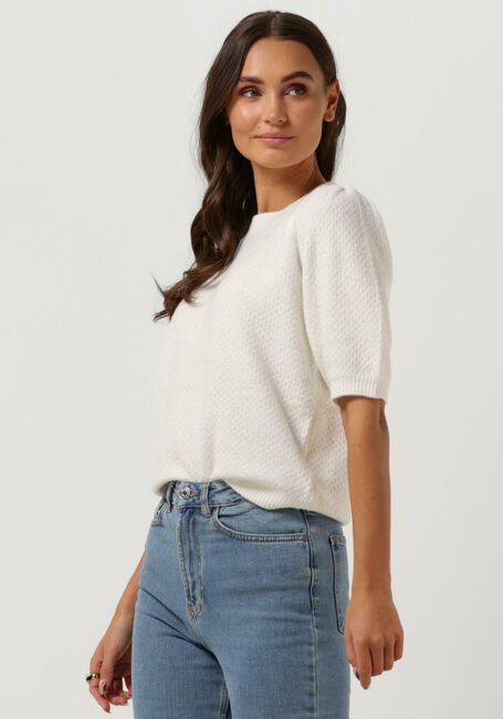 Ecru CC HEART Trui ELSA DIAMOND KNIT BLOUSE, SHORT SLEEVES - large