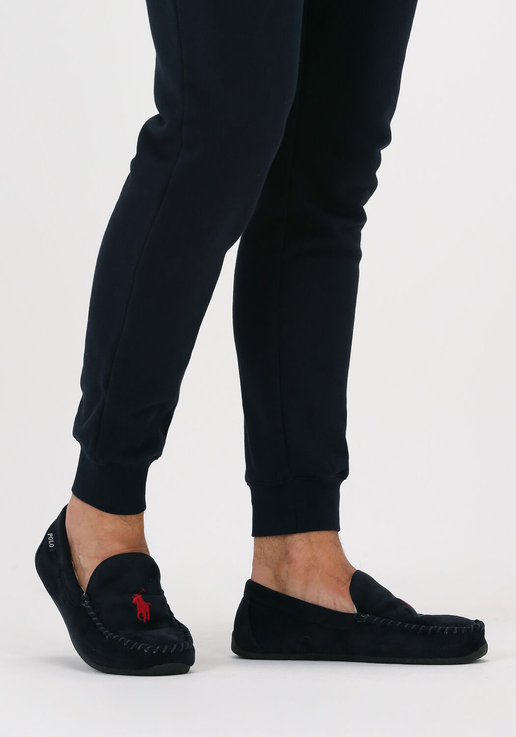 blauwe polo ralph lauren pantoffels declan