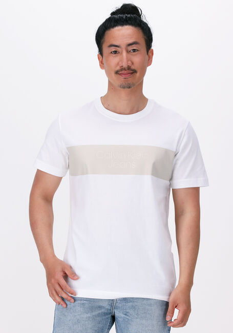 Witte CALVIN KLEIN T-shirt BLOCKING INSTITUTIONAL TEE - large