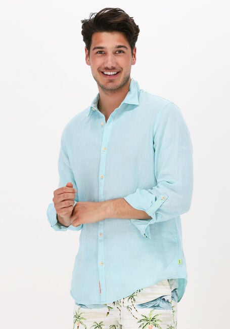 Lichtblauwe SCOTCH & SODA Casual overhemd REGULAR FIT GARMENT-DYED LINEN SHIRT - large