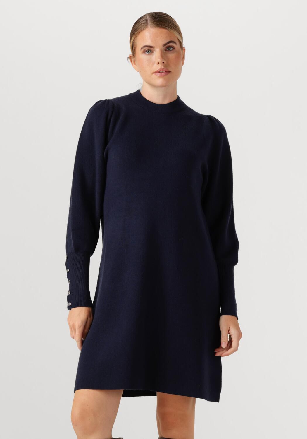 Janice Zacht gebreide jurk Clay blauw