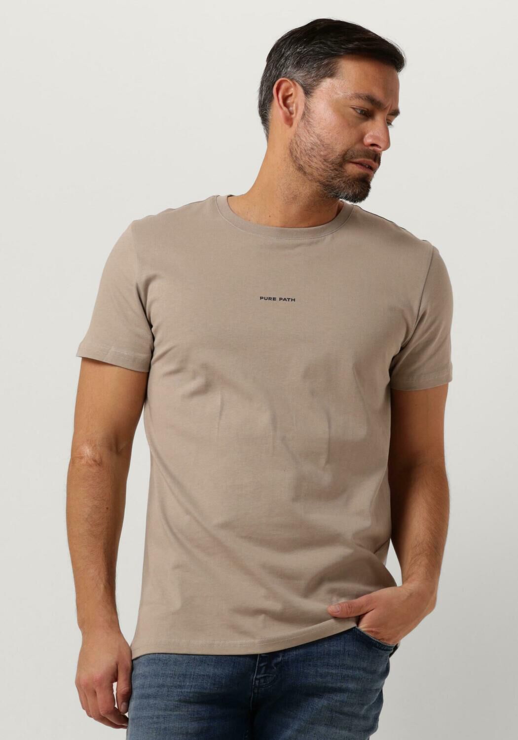 PURE PATH Heren Polo's & T-shirts Pure Logo T-shirt Taupe