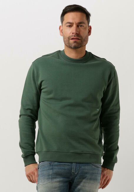 Donkergroene PUREWHITE Trui CREWNECK WITH BIG EMBROIDERY AT BACKSIDE - large