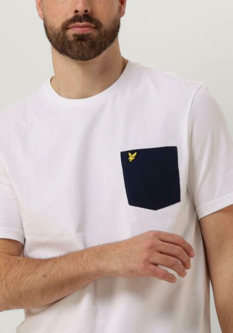 Witte LYLE & SCOTT T-shirt CONTRAST POCKET T-SHIRT - large