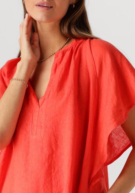 Rode BY-BAR Mini jurk VINA LINEN DRESS - large