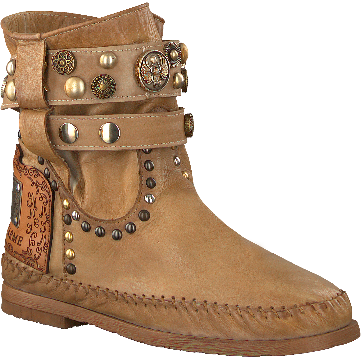 Beige KARMA OF CHARME Enkellaarsjes STRA 2 COSMO | Omoda Karma of Charme enkellaarsjes STRA 2 beige bij