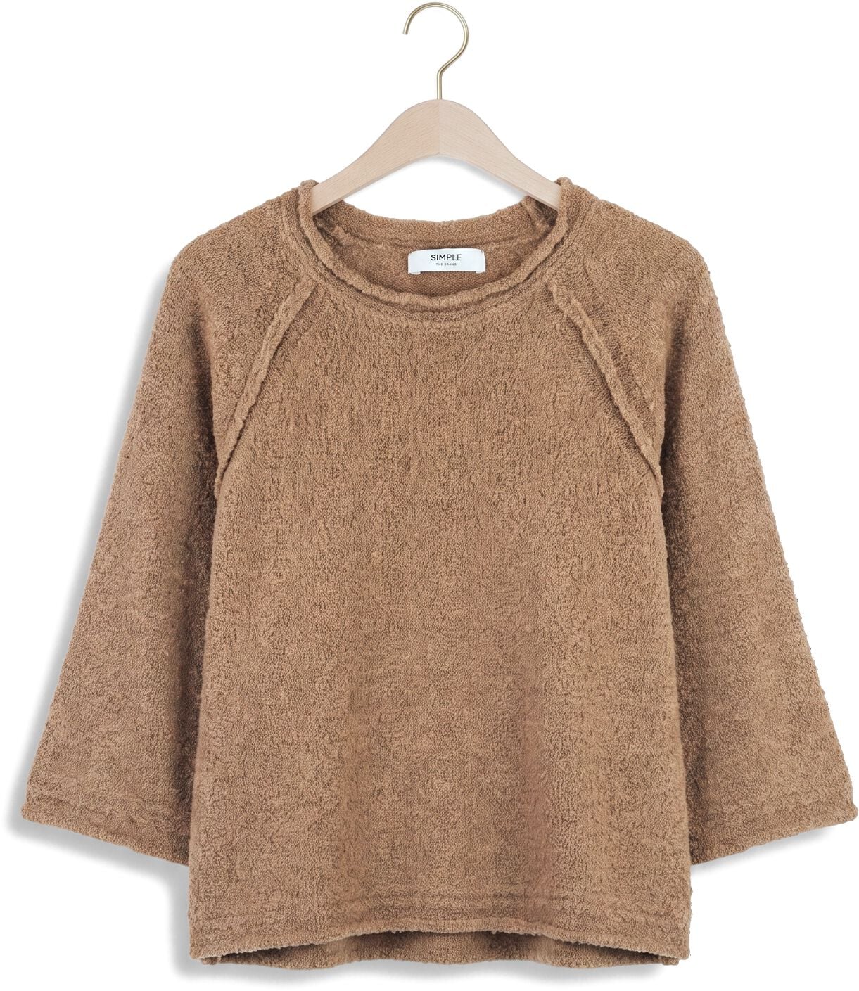 SIMPLE Dames Truien & Vesten Knit-karm-bou-26-3 Camel