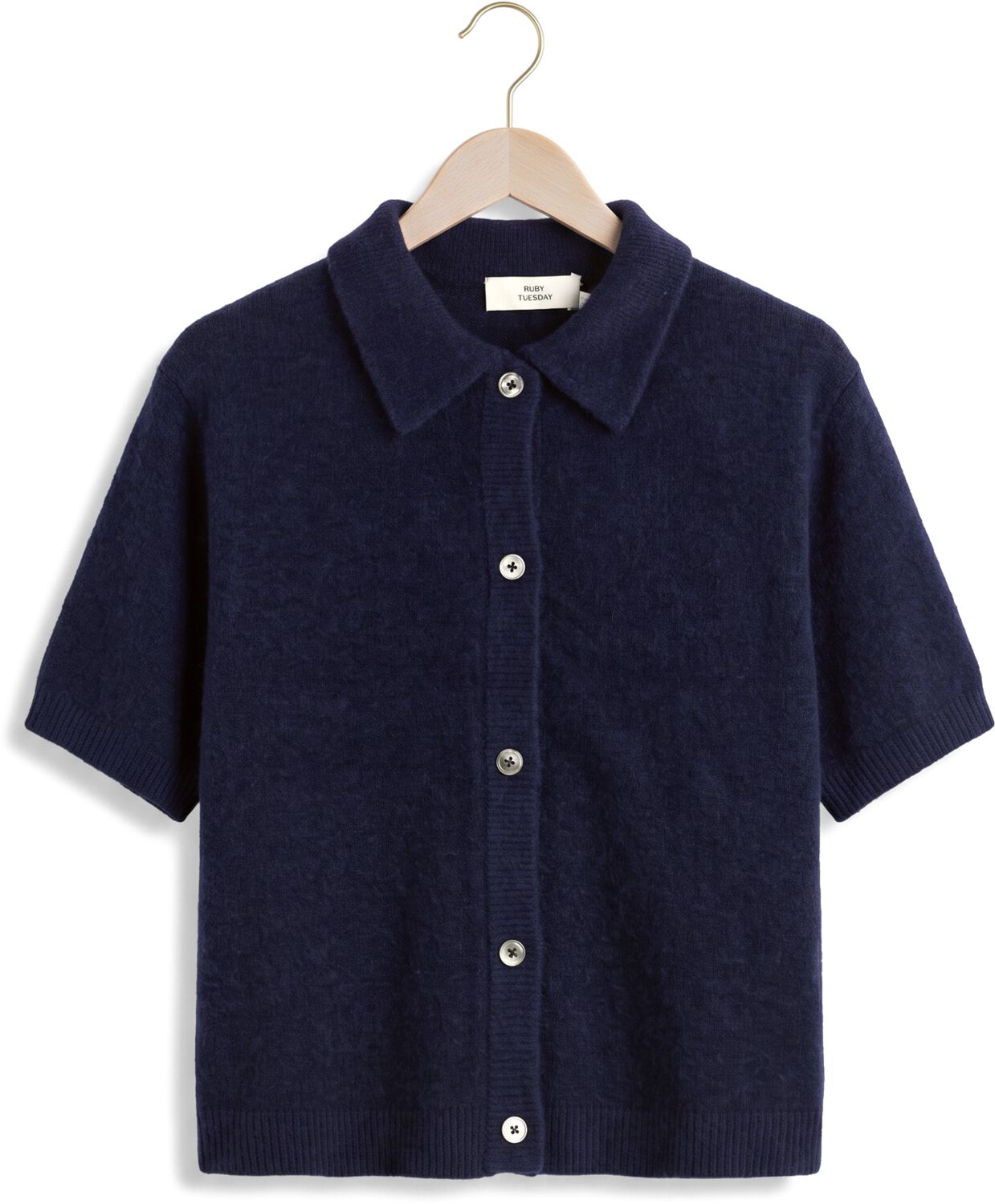 RUBY TUESDAY Dames Truien & Vesten Velya Knitted Coll Top Blauw