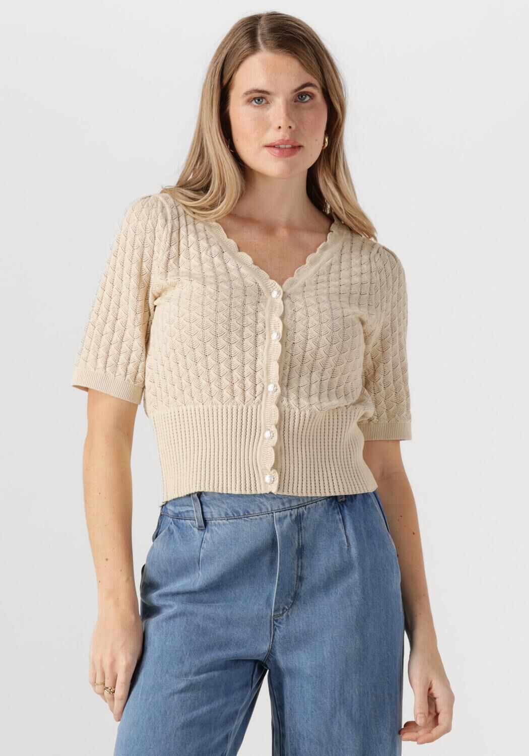 OBJECT Dames Truien & Vesten Objnoemi Knit 2 4 Re Cardigan 138 Ecru
