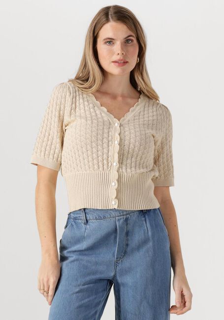 Ecru OBJECT Vest OBJNOEMI KNIT 2/4 RE CARDIGAN 138 - large